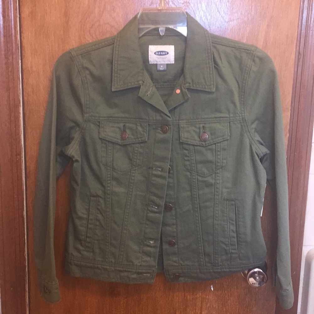 Olive green jean jacket
